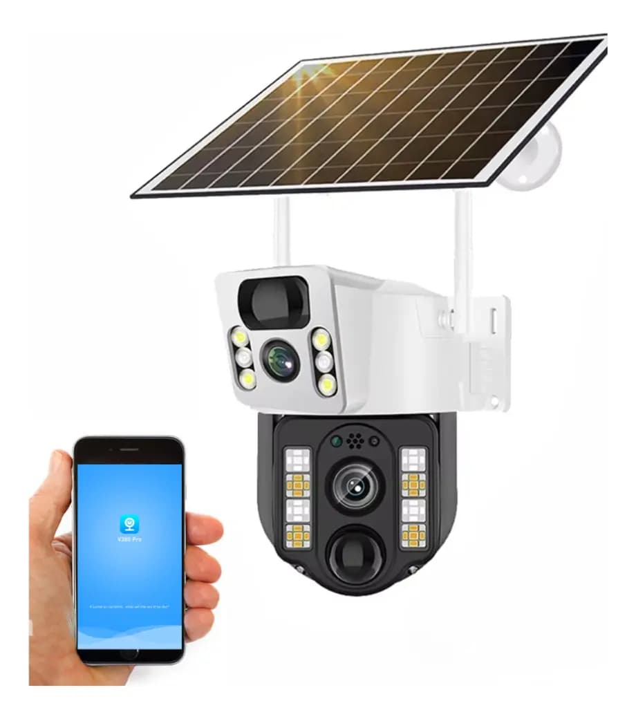 Cámara De Seguridad Solar Doble Lente