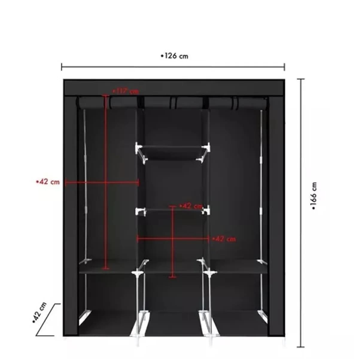 Closet Ropero Armario 3 Puertas En Tela